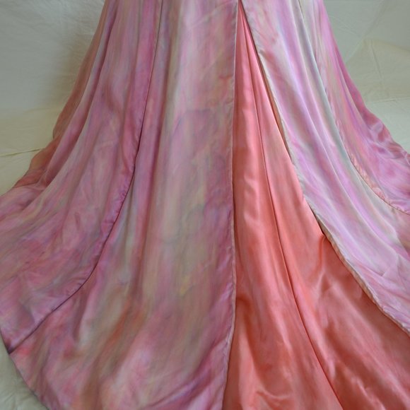 painted Vera Wang silk Wedding dress gown pink ivory white blush 2 4 6 8 purple - Picture 11 of 16
